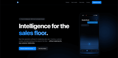 The DealerDeck product site design