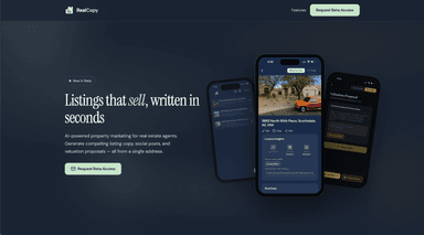 The RealCopy product site design